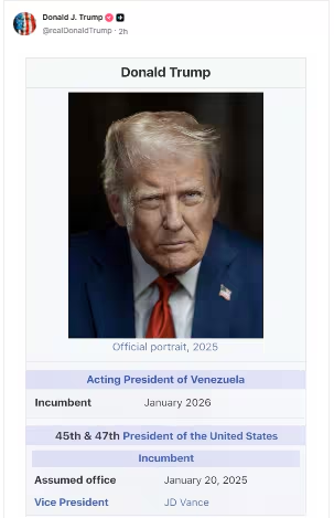 Donald Trump's post on Truth Social